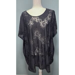 Torrid Womens 5 Blouse Lace Whimsigoth Dark Romantic Feminine Dainty Maximalist